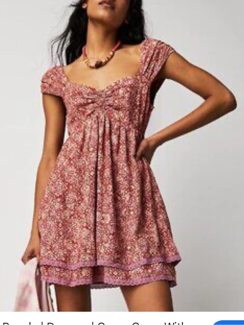 Free People Pink Patterned Mini Dress